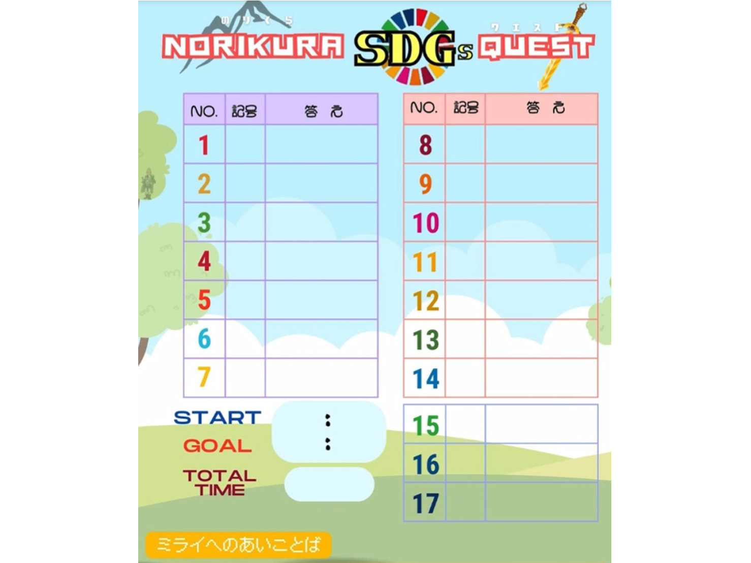 ＳＤＧｓ体験学習プログラム のりくらＳＤＧｓクエスト | カテゴリで探す